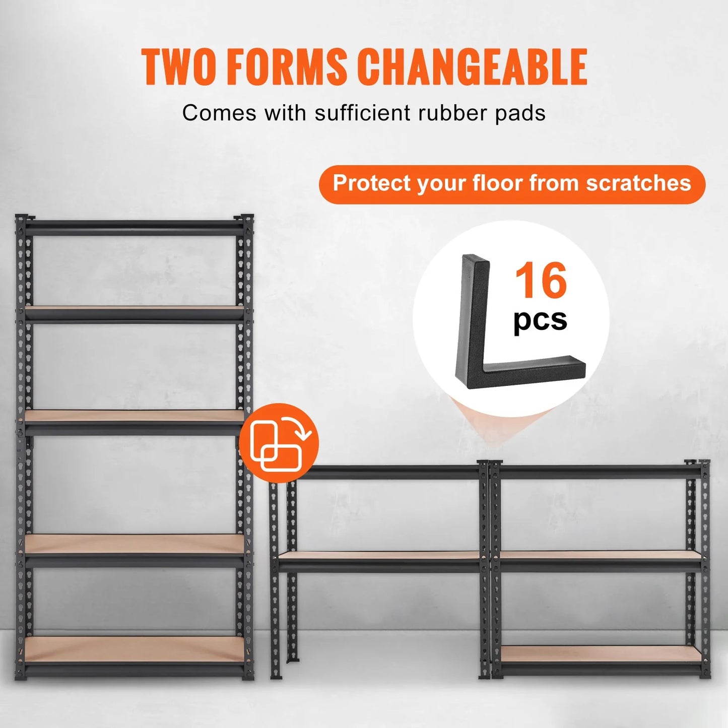 VEVOR Storage Shelving Unit, 5-Tier Adjustable, 2000 Lbs Capacity, Heavy Duty Garage Shelves Metal Organizer Utility Rack, Black, 30 L X 12 W X 60 H for Kitchen Pantry Basement Bathroom Laundry